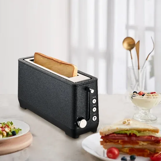 Transparent Stainless Steel 2 Slice Electric Bun Commercial Sandwich Bread Toaster 
